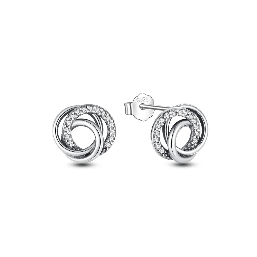 925 Sterling Silver Crystal Earrings - Rose Gold Crown Heart Bee Set