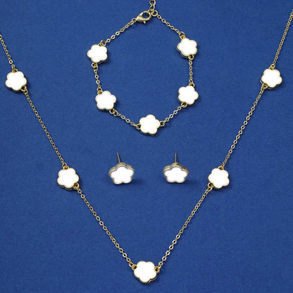 Summer Sweetness Cute Metal Delicacy Red Cherry Pendant Necklace Set for Women  Wedding Party Jewelry Sets Birthday Gift
