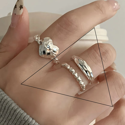 Sterling Silver Flower Lace Ring | CZ Adjustable Korean Fashion | Women | USA