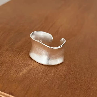 Sterling Silver Flower Bow Ring - Love Combination Adjustable Design