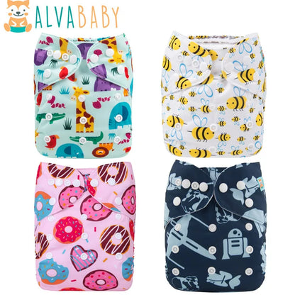 ALVABABY Cloth Diapers | Eco-Friendly Modern Nappy | 3-15kg with Insert | USA