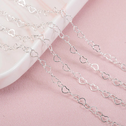 5Meters 1Meter 3mm Necklace Love Heart Chain Silver Gold Copper Link Chains Bracelet for Jewelry Making DIY Components Handmade