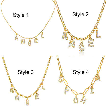 Personalized Initial Name Necklace | Stainless Steel Letter Pendant | USA
