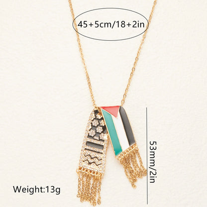 HNSP Palestine Scarf Necklace Pendant | Palestinian Accessories | Women | USA