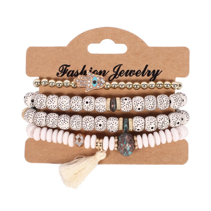 Bohemian Beaded Bracelet Set | Colorful Handmade Layered Bangles | USA Australia