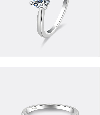 Moissanite Engagement Ring | 925 Sterling Silver | 0.5/1/2CT Options | USA