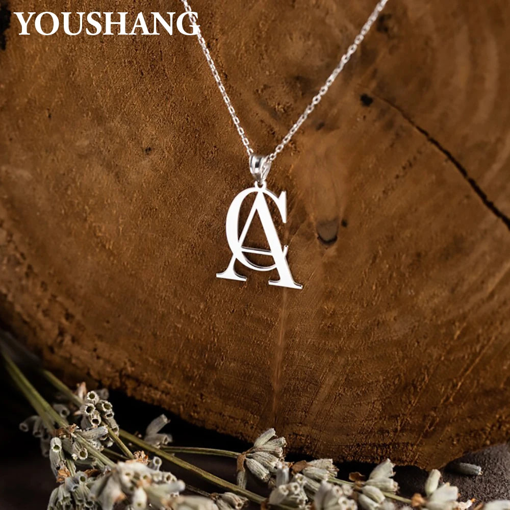 Personalized Couple's Initials Necklace | Stainless Steel Double Letter