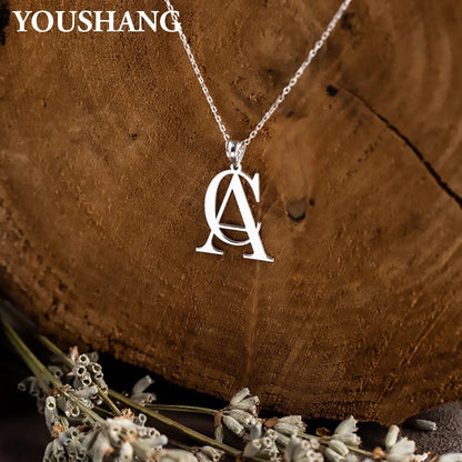 Personalized Couple's Initials Necklace | Stainless Steel Double Letter