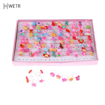 10 Pcs Kids Rings Set for Girls | Cute Colorful Resin Rings | Party Favors | Ships USA & Australia