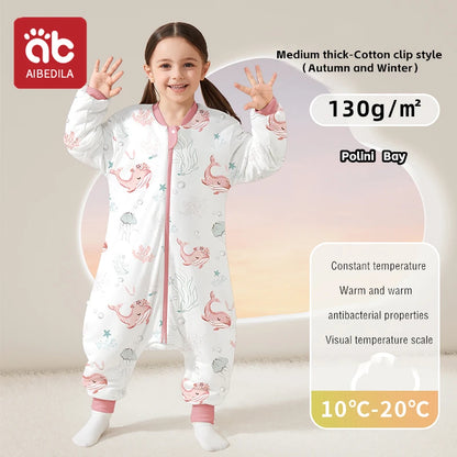 AIBEDILA Kids Onesie Boys Girls Long Sleeve Bamboo Cotton Pajamas Children Winter Cartoon Pyjama Baby Sleepwear Sleeping Bag
