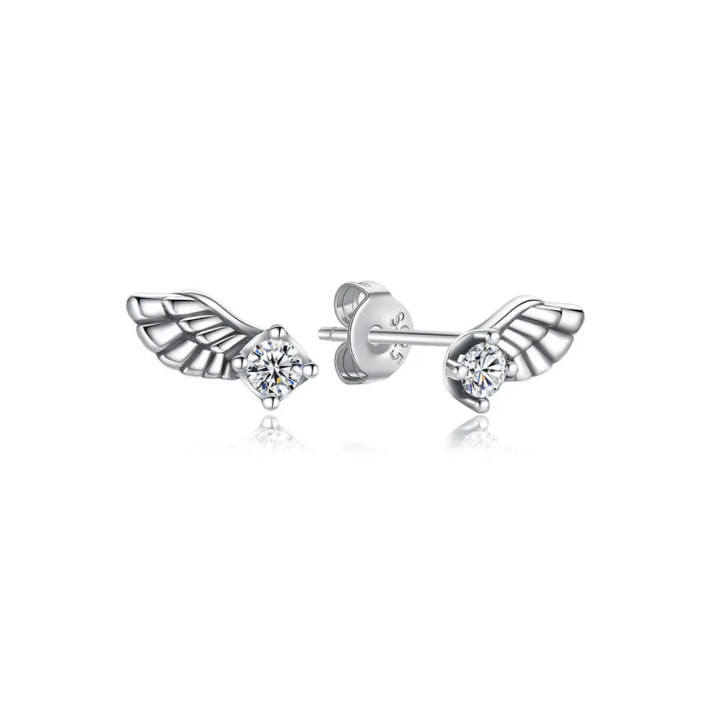 925 Sterling Silver Crystal Earrings - Rose Gold Crown Heart Bee Set