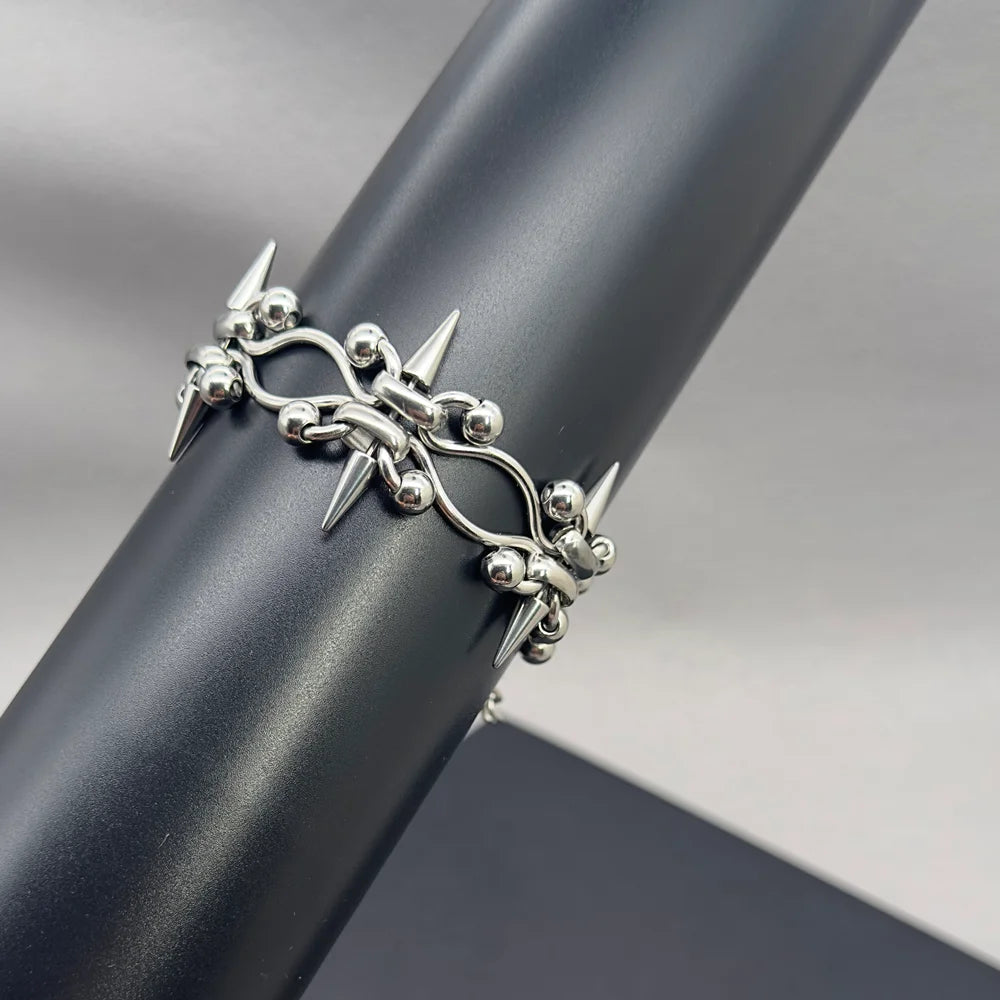 Handmade Punk Rock Spike Cross Choker | Double Layer Chain | Women Men |  Worldwide Shipping
