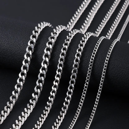 Punk Cuban Chain Necklace | Stainless Steel Curb Link Choker | Women Men | USA