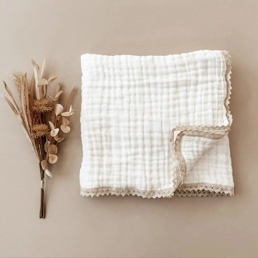 Organic Bamboo Cotton Baby Blanket - 6-Layer Muslin Swaddle