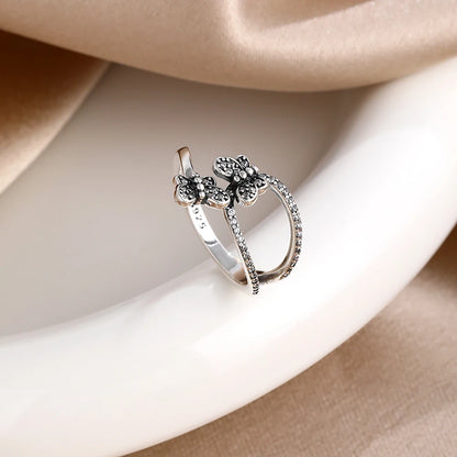 925 Silver Originales Miniso Disney Mickey Minnie butterfly Daisy Wedding Ring Set For Woman Luxury Jewelry Party Gift
