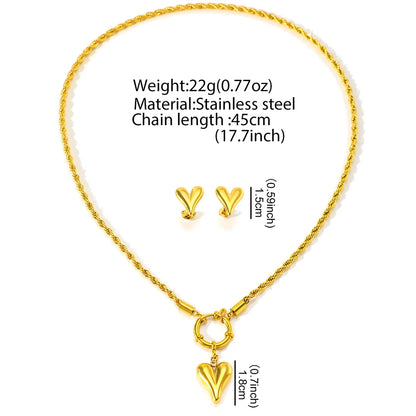 Stainless Steel Necklace Superior Feeling Delicate Twist Chain Chic Heart Pendant Gorgeous Necklace For Women Jewelry Handmade