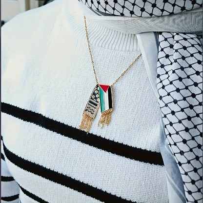 HNSP Palestine Scarf Necklace Pendant | Palestinian Accessories | Women | USA
