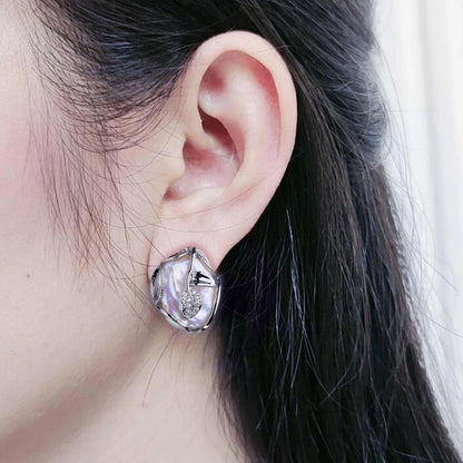 FENASY 925 Sterling Silver Jewelry Sets Big Baroque Natural Pearl Stud Earrings Custom Luxury Necklaces Rings For Women