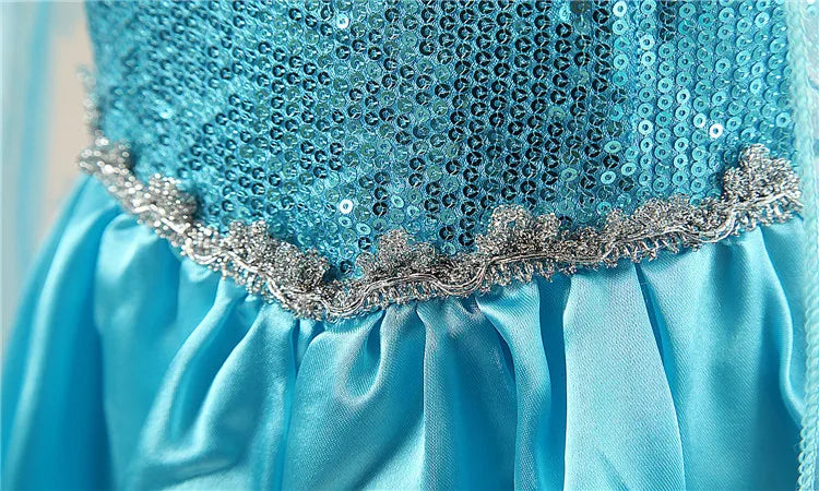 Girls Snow Queen Elsa Costume | Frozen Princess Dress 2025 | Carnival Party | USA