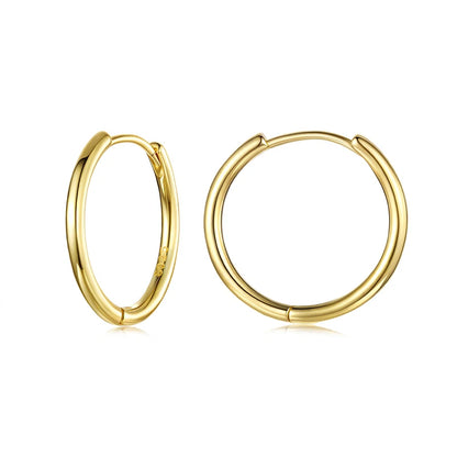 Minimalist Huggie Hoop Earrings - 18K Gold Plated Sterling Silver