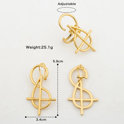 4sets Earrings with Ring Luxury Dubai African Gold Color Jewelry Sets for Women Weddings Bride Party Geometry Jewellry Accessory