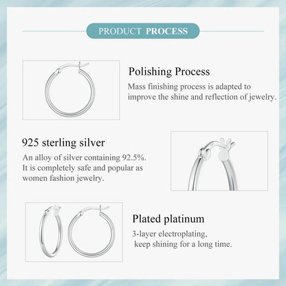 Classic Sterling Silver Hoop Earrings - Bold Hypoallergenic Hoops