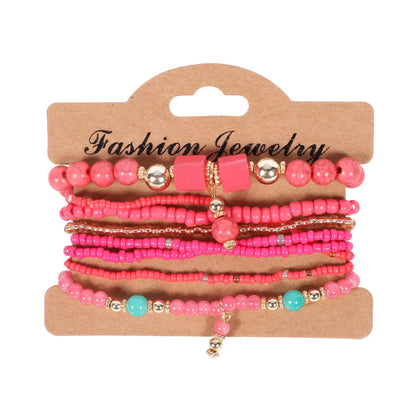 Bohemian Beaded Bracelet Set | Colorful Handmade Layered Bangles | USA Australia