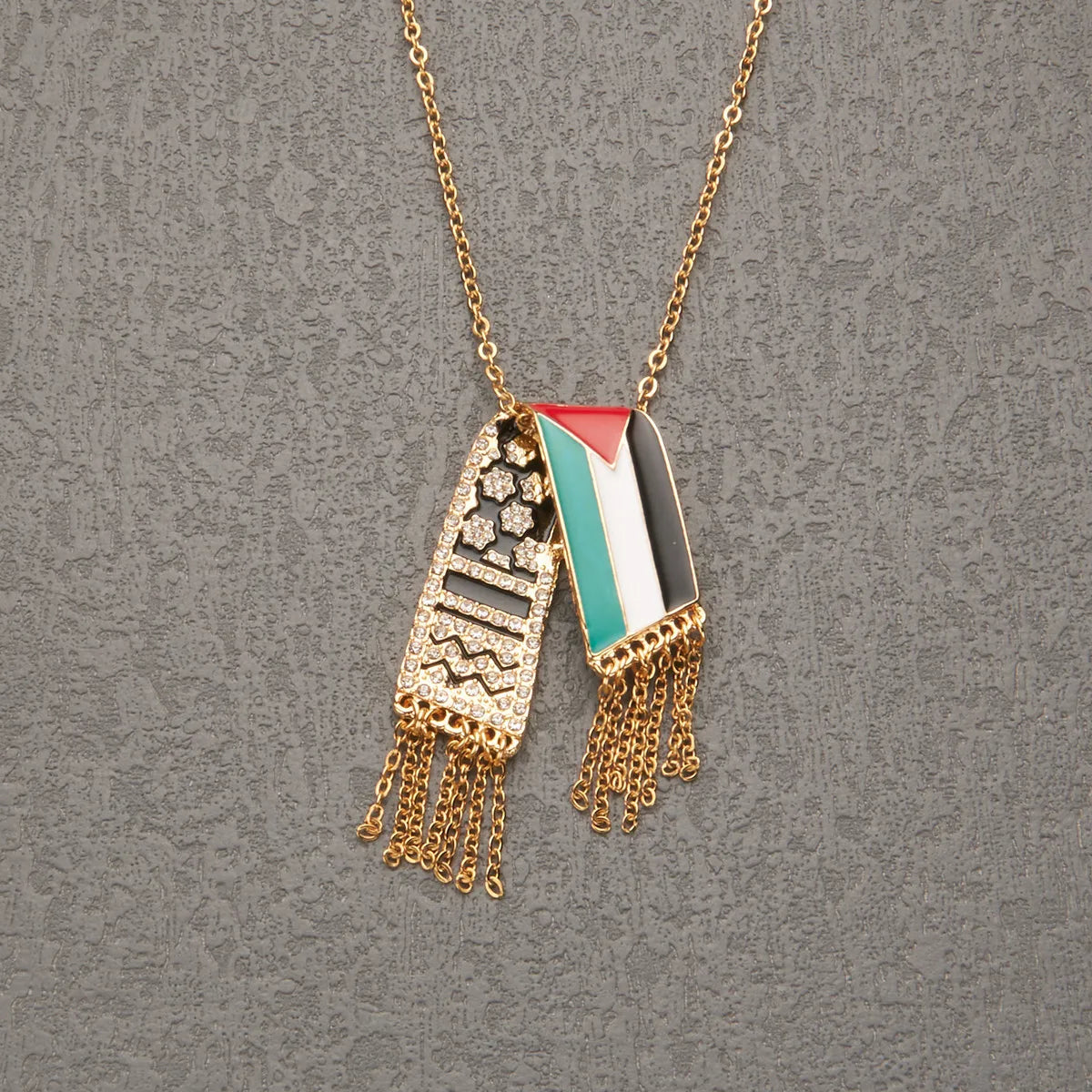 HNSP Palestine Scarf Necklace Pendant | Palestinian Accessories | Women | USA