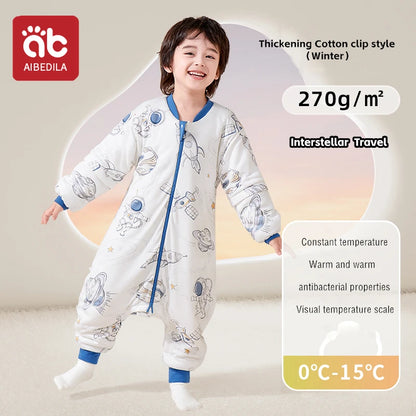 AIBEDILA Kids Onesie Boys Girls Long Sleeve Bamboo Cotton Pajamas Children Winter Cartoon Pyjama Baby Sleepwear Sleeping Bag