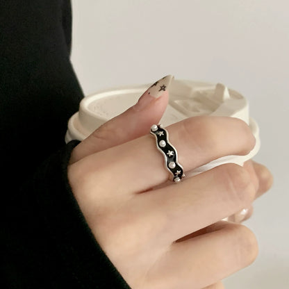 Sterling Silver Flower Lace Ring | CZ Adjustable Korean Fashion | Women | USA