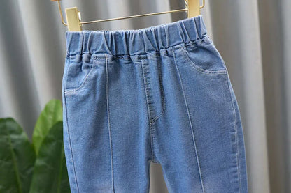 2024 Autumn Elastic Kids Jeans | Girls Cute Bow Denim Flared Pants | Ages 3-12 | USA