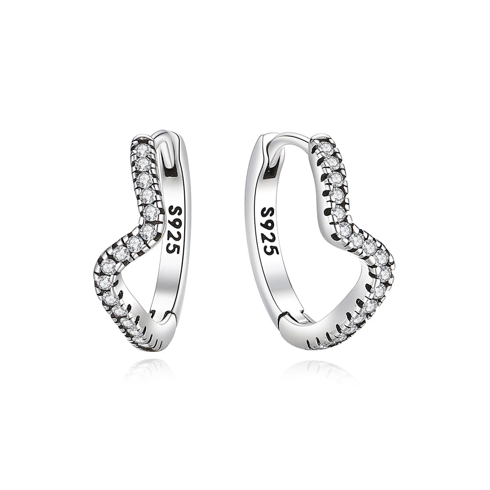925 Sterling Silver Crystal Earrings - Rose Gold Crown Heart Bee Set