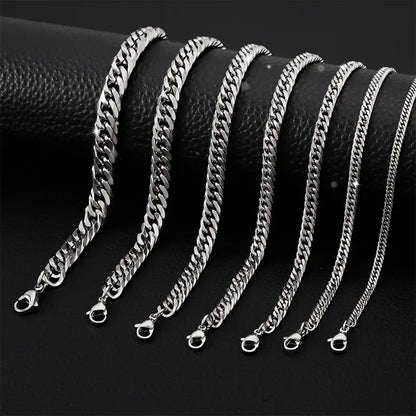 Stainless Steel NK Chain Bracelet | Silver Hip Hop Style | Women Men | USA