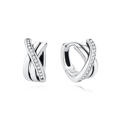 925 Sterling Silver Crystal Earrings - Rose Gold Crown Heart Bee Set