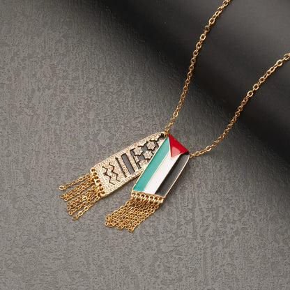 HNSP Palestine Scarf Necklace Pendant | Palestinian Accessories | Women | USA