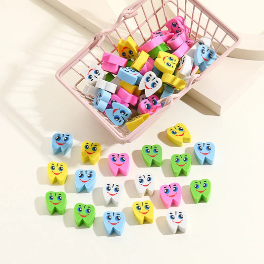 20 Pcs/Bag Molar Shaped Tooth Rubber Erasers Dentist Dental Clinic School Gift Student Rubber