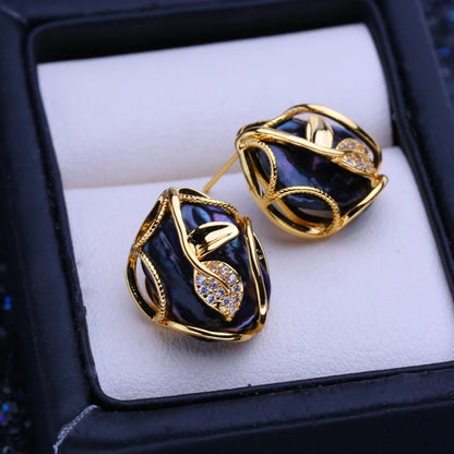 FENASY 925 Sterling Silver Jewelry Sets Big Baroque Natural Pearl Stud Earrings Custom Luxury Necklaces Rings For Women