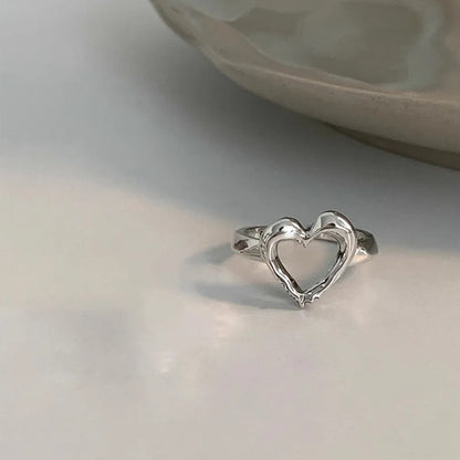 Sterling Silver Flower Bow Ring - Love Combination Adjustable Design