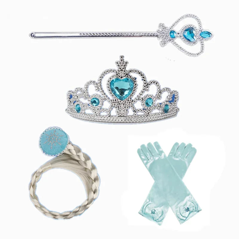 Girls Snow Queen Elsa Costume | Frozen Princess Dress 2025 | Carnival Party | USA
