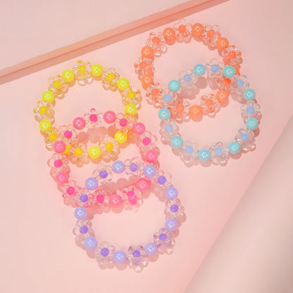5 Pcs Colorful Flower Bracelet Set | Girls Friendship Bangle Jewelry | USA