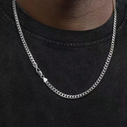 Punk Cuban Chain Necklace | Stainless Steel Curb Link Choker | Women Men | USA