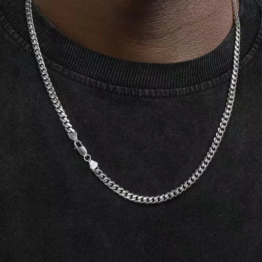 Punk Cuban Chain Necklace | Stainless Steel Curb Link Choker | Women Men | USA
