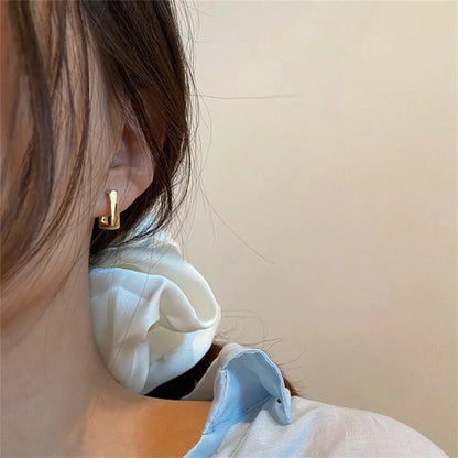 U-Shaped Geometric Earrings - Gold Irregular Trendy Jewelry