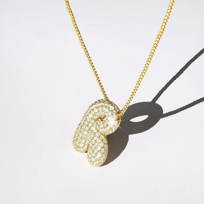 Personalized Initial Letter Necklace | Sparkly CZ Zircon Pendant | USA Australia