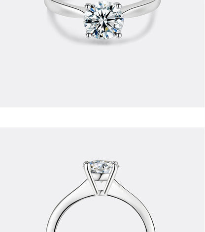 Moissanite Engagement Ring | 925 Sterling Silver | 0.5/1/2CT Options | USA