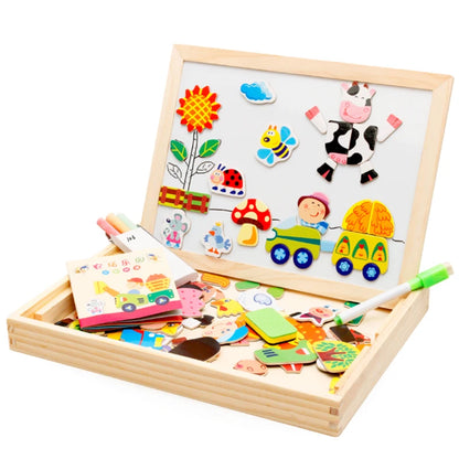 Wooden Magnetic Drawing Board | Animal Puzzle Learning Toy | Kids | USA Australia