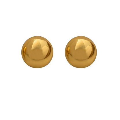 Punk Metal Big Ball Stud Earrings - Semicircle Geometric 2025 Fashion