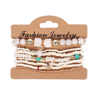 Bohemian Beaded Bracelet Set | Colorful Handmade Layered Bangles | USA Australia