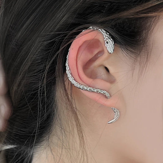 Gothic Snake Ear Clip Earrings - Winding Hip-Hop Party Charm