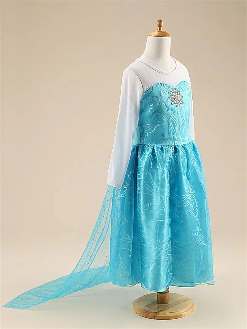 Girls Snow Queen Elsa Costume | Frozen Princess Dress 2025 | Carnival Party | USA